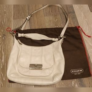 White Coach Double Strap Purse-Medium Sized